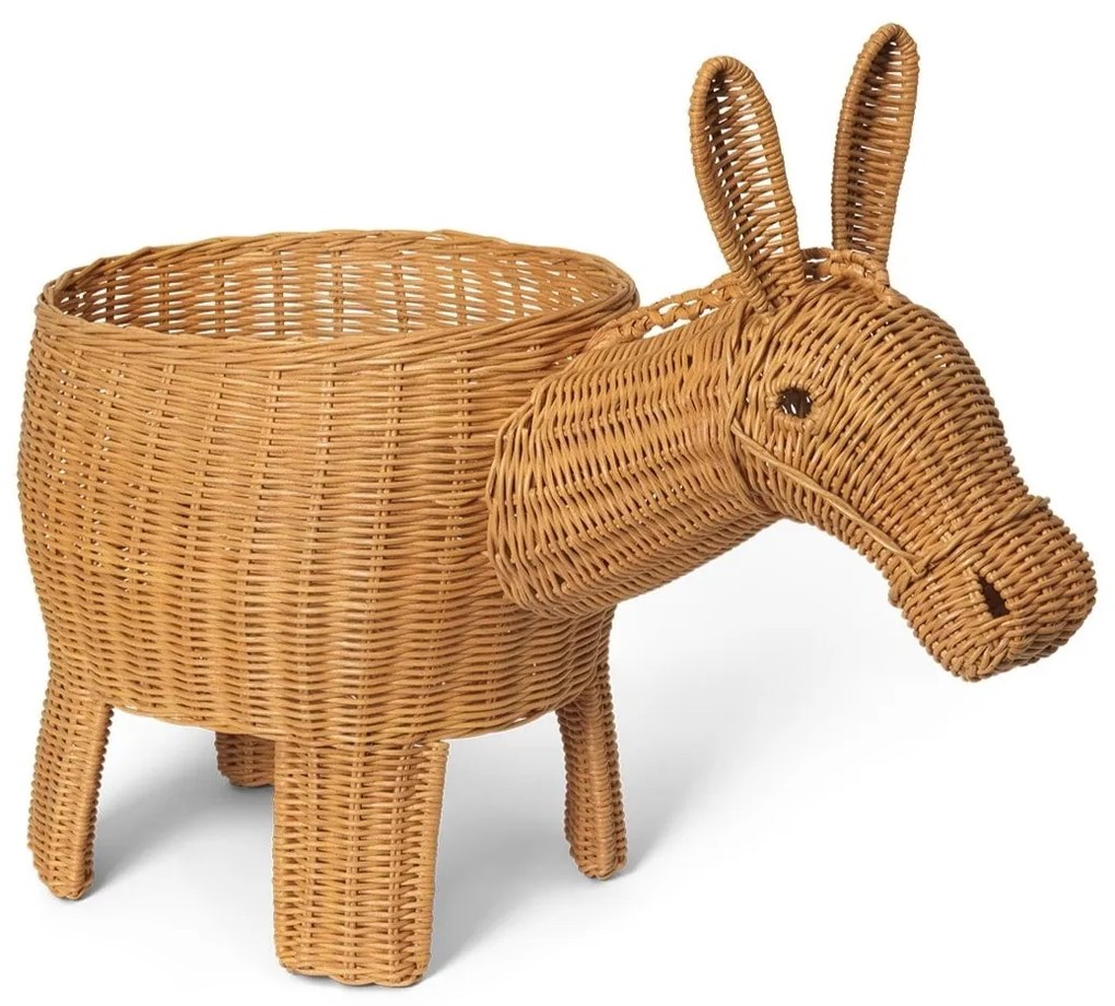 Ferm Living Úložný ratanový kôš Donkey Braided Natural