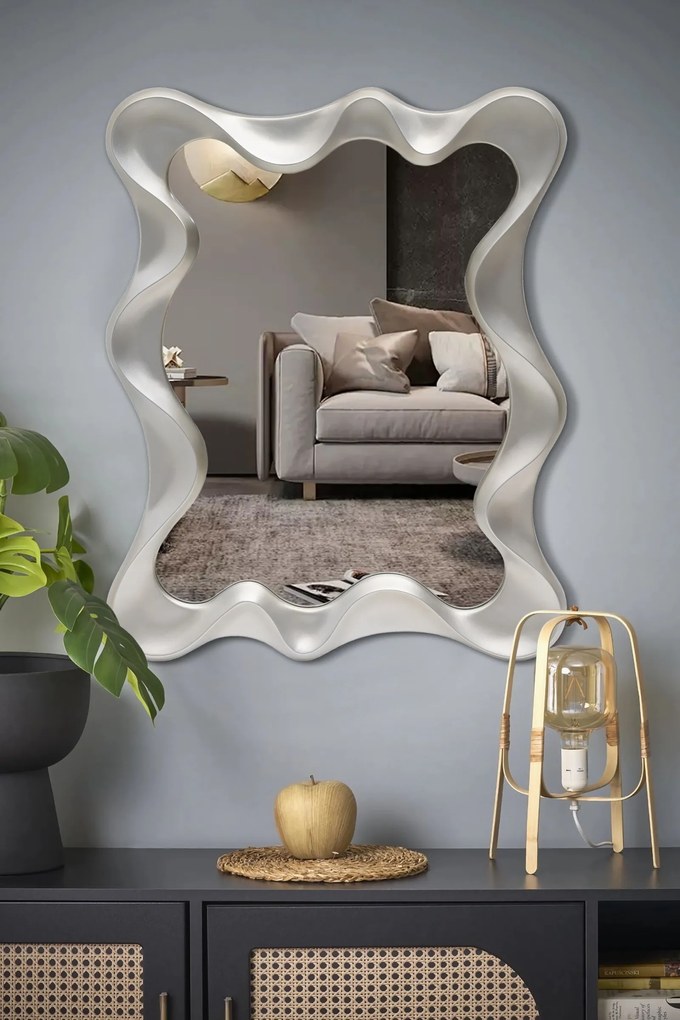Nástenné zrkadlo DECO strieborné