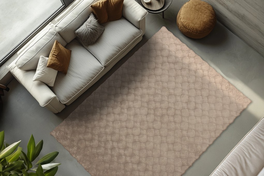 Kusový koberec Diamond Cut 800 Taupe, 80x150, hnedá, obývacia izba, Obsession