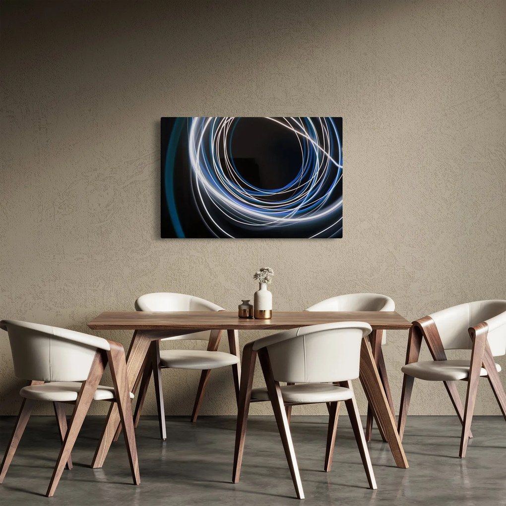 Obraz modrých liniek (90x60 cm)