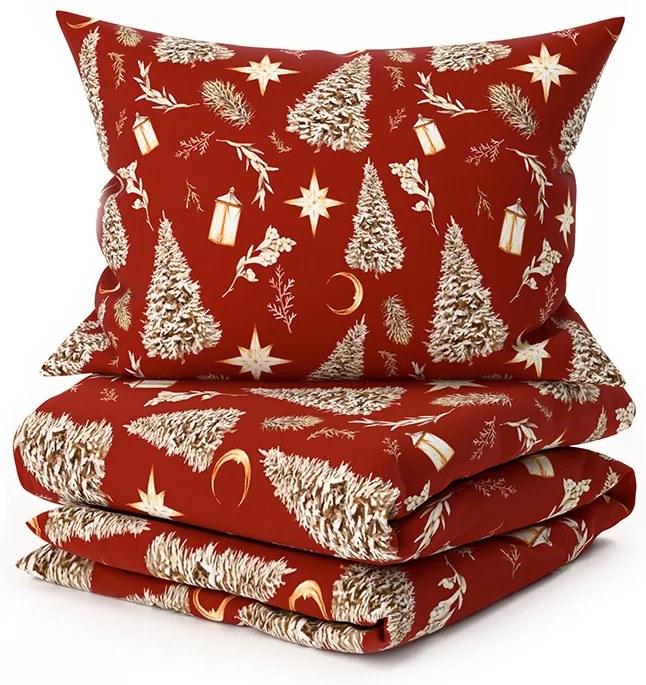 Obliečky z mikrovlákna GOLD CHRISTMAS červené Rozmer obliečky: 70 x 90 cm | 140 x 200 cm
