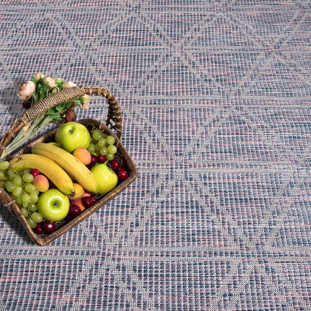Dekorstudio Šnurkový koberec PALM 3073 - ružovomodrý Rozmer koberca: 120x170cm