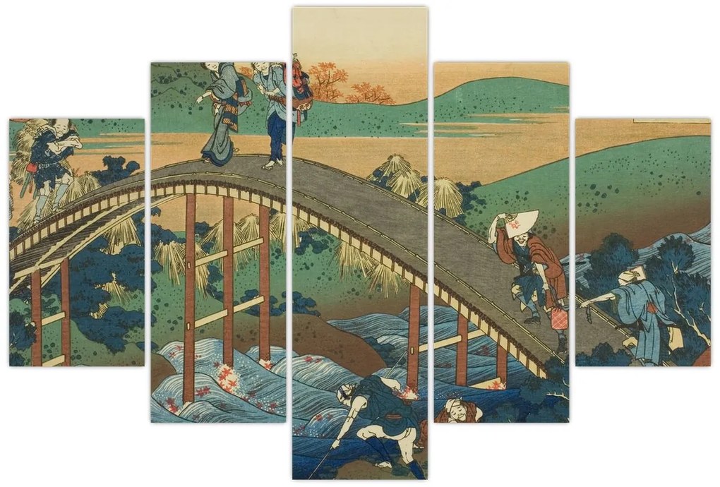 Obraz - Katsushika Hokusai, Ariwara no Narihirafrom the series One Hundred, Poems Explained by the Nurse (Hyakunin isshu uba ga etoki), reprodukcia (150x105 cm)