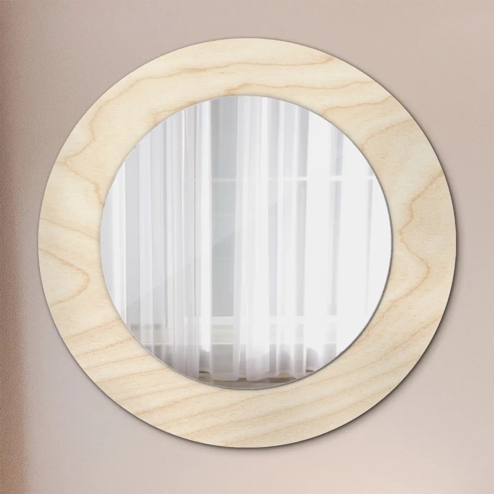 Okrúhle dekoračné zrkadlo s motívom Textúra dreva fi 50 cm