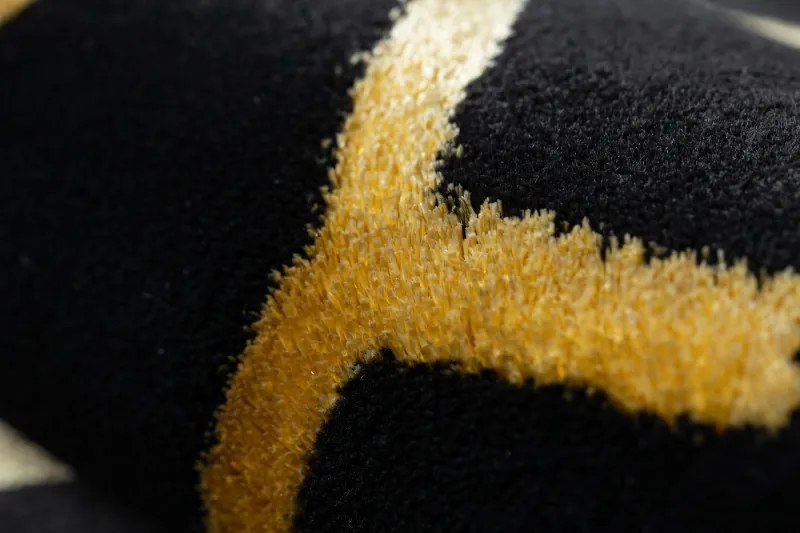 Kusový koberec Gloss 407C 86 black/gold, 120x170, čierna, chodba / predsieň, Dywany Łuszczów