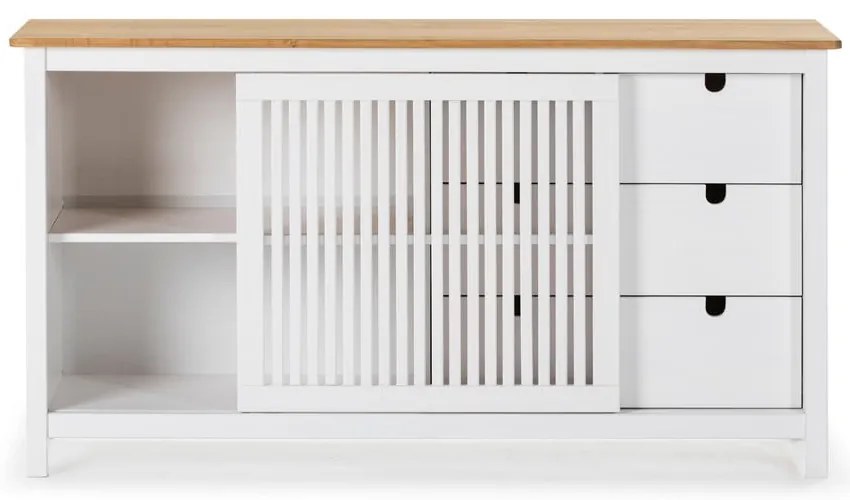 Biela drevená komoda Marckeric Bruna