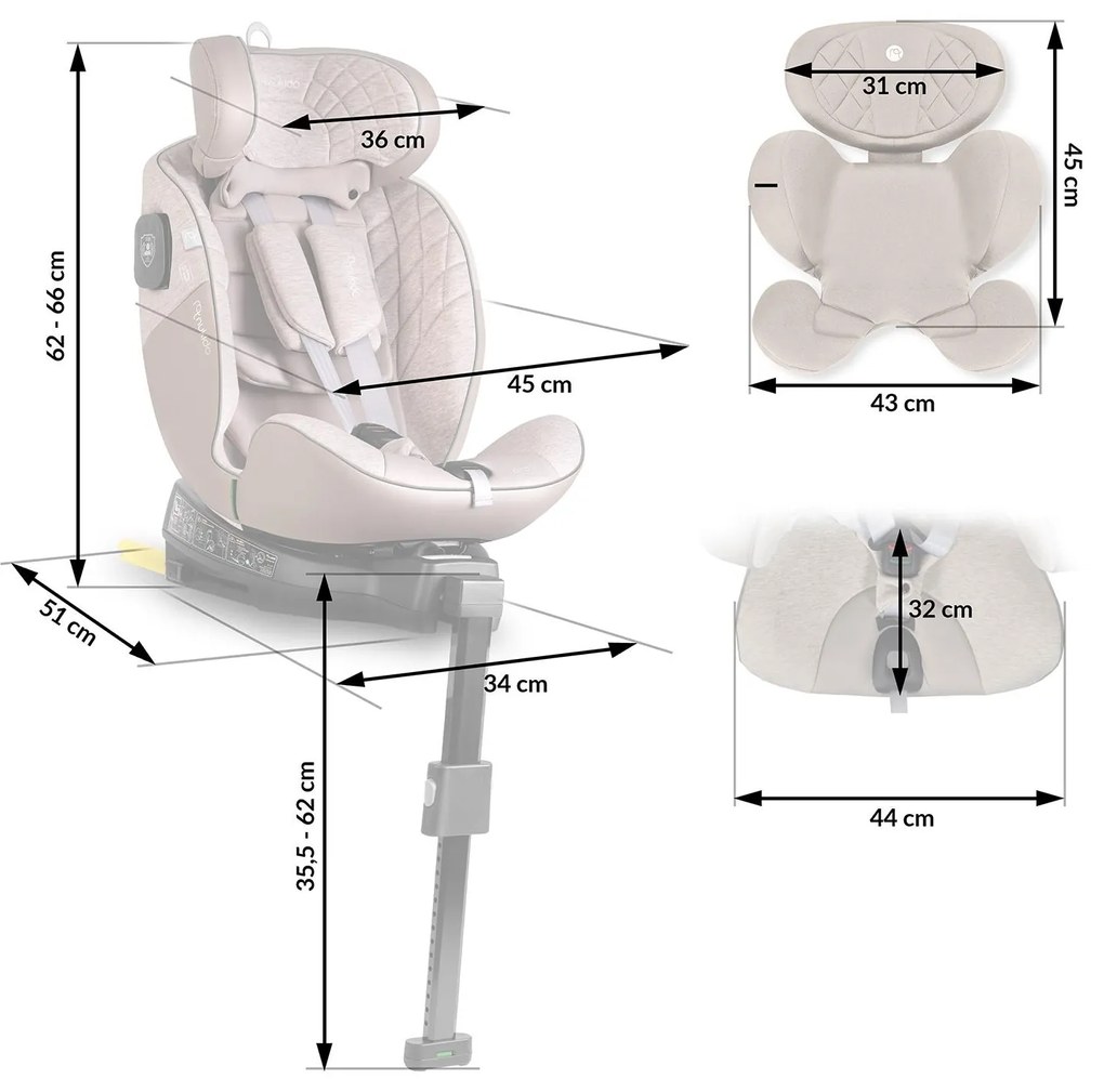 Autosedačka Aero Line, ISOFIX,0-36 kg, béžová | Nukido