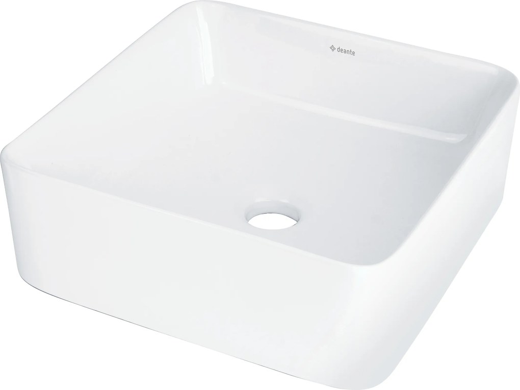 Deante Umývadlo na dosku Jasmin 34,5x34,5 cm - CDJ 6U3S, keramika