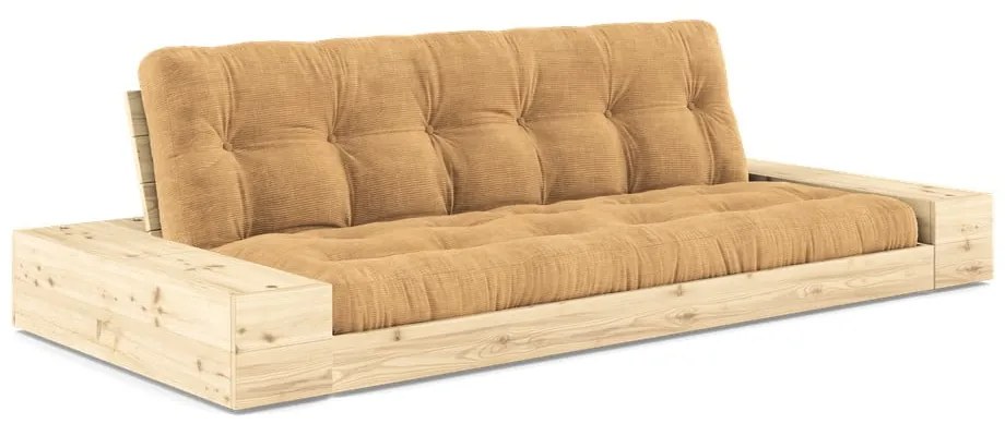Menčestrová rozkladacia pohovka vo svetlohnedo-horčicovej farbe 244 cm Base – Karup Design
