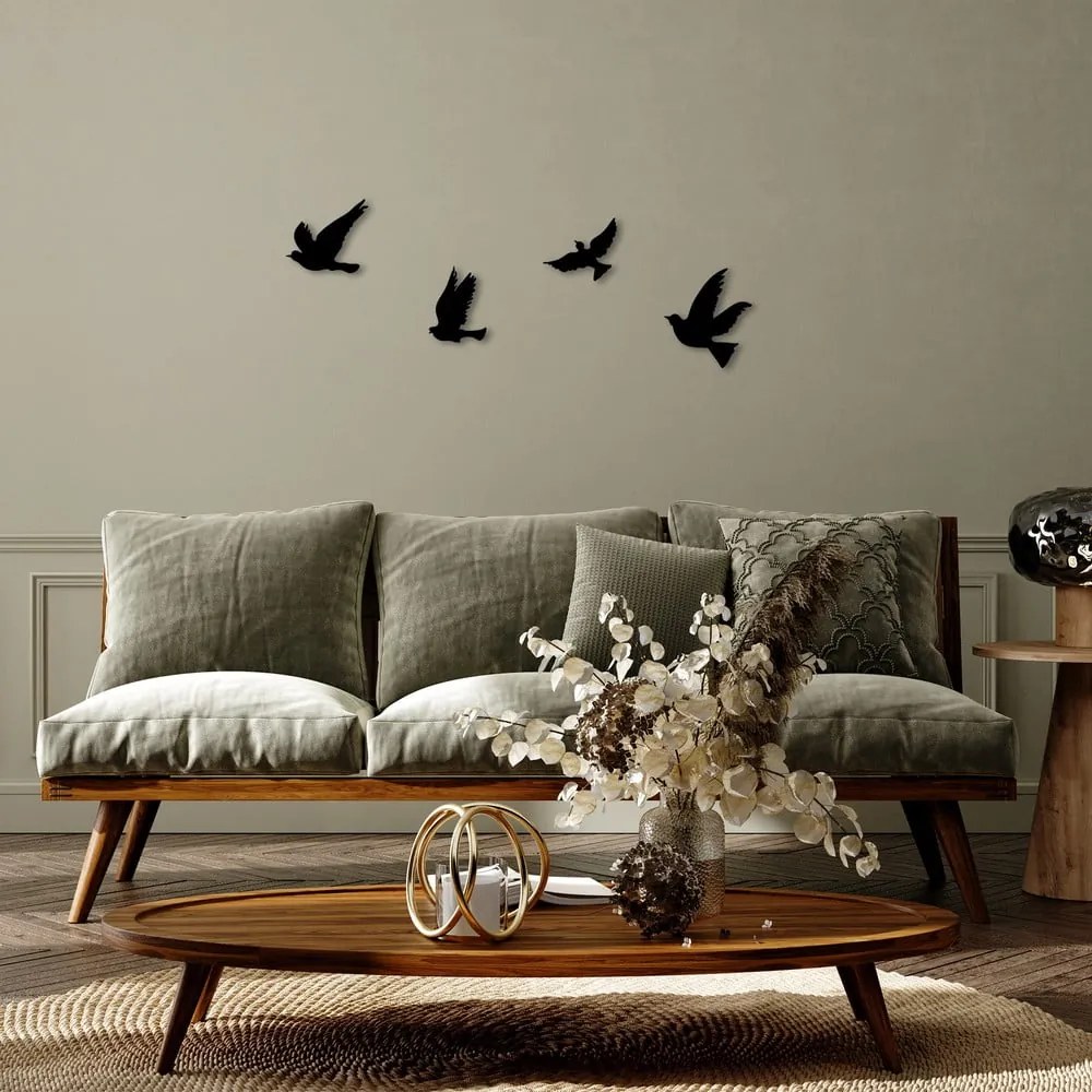 Kovové nástenné dekorácie v súprave 4 ks 18x20 cm Birds – Wallity