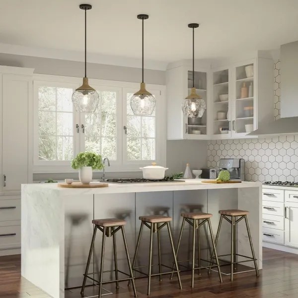 Quoizel QZ-ROYER-1P-MBK - Luster na tyči ROYER 1xE27/60W/230V pr. 30,2 cm