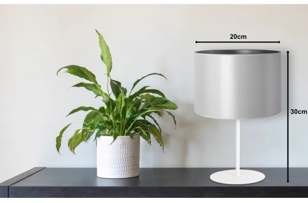 Duolla - Stolná lampa CANNES 1xE14/15W/230V pr. 20 cm strieborná/biela