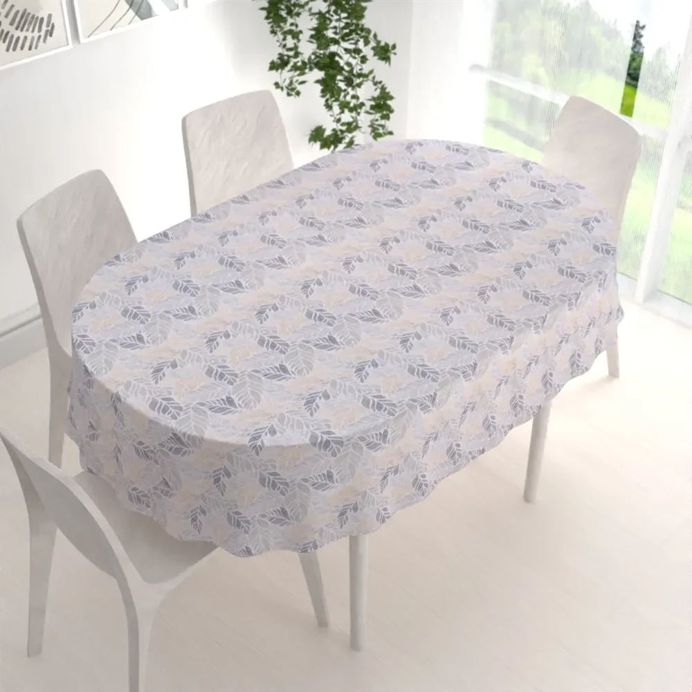 Biante Dekoračný oválny obrus PML-057 Mozaika žltosivých listov na sivom 120x180 cm