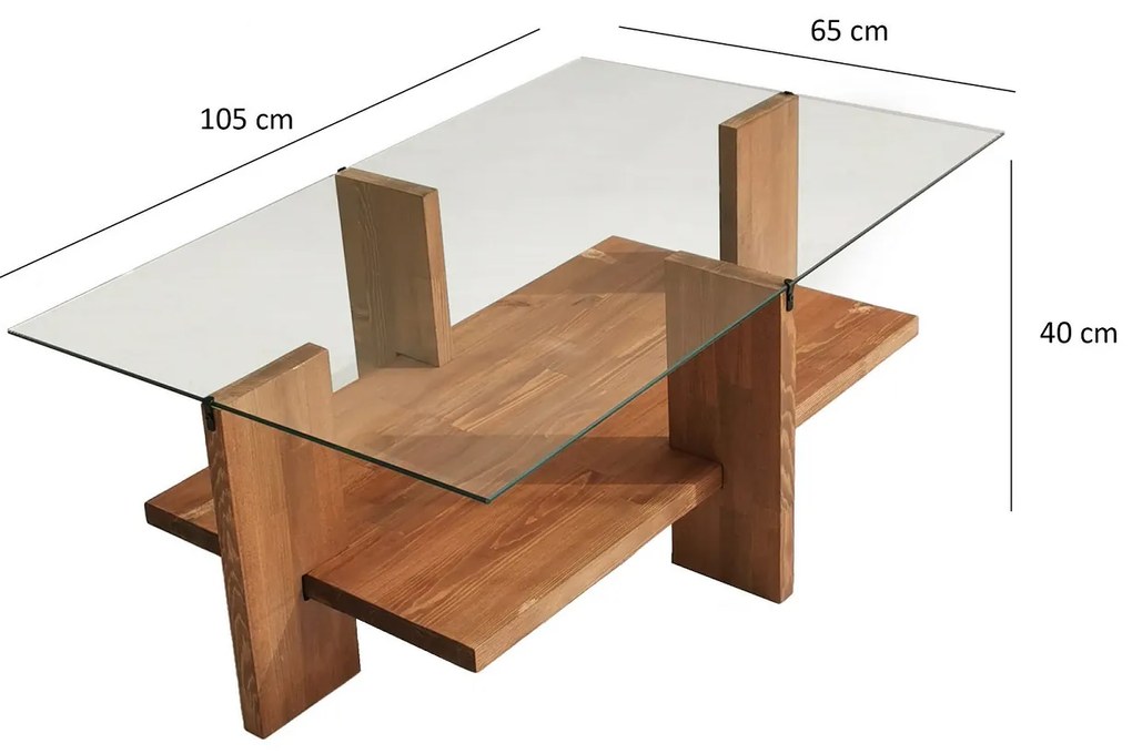 Dizajnový konferenčný stolík Fadey 105 cm drevený
