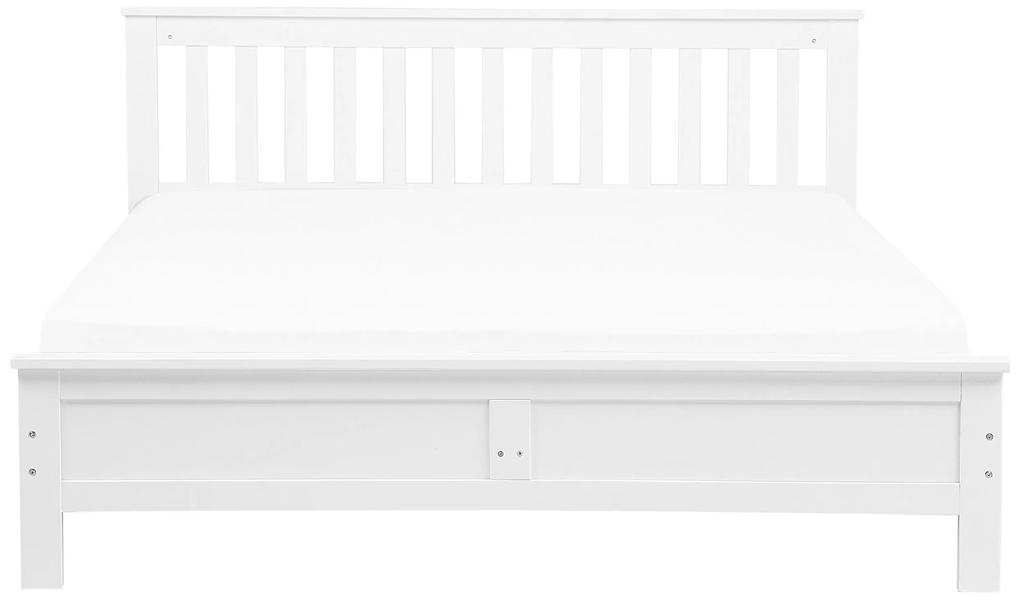 Drevená posteľ 160 x 200 cm biela MAYENNE Beliani