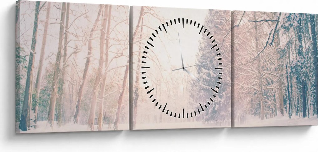 Obraz - Výhľad do lesa (s hodinami) (90x30 cm)