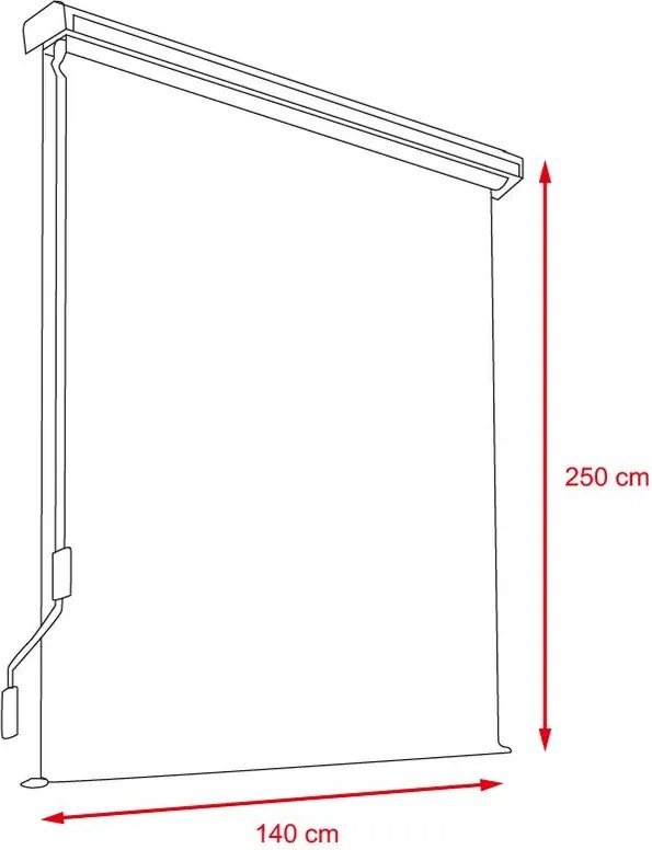 Zvislá markíza Avenberg TACOMA šírka 140 cm -Sivá