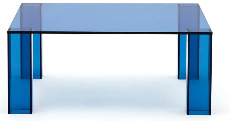 Modrý sklenený konferenčný stolík 85x85 cm Adularia – Kave Home