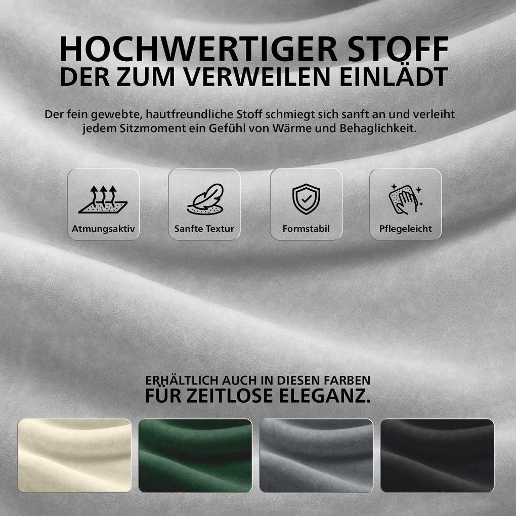 Sada 2 ks jedálenskej stoličky Luena zamat - zelená