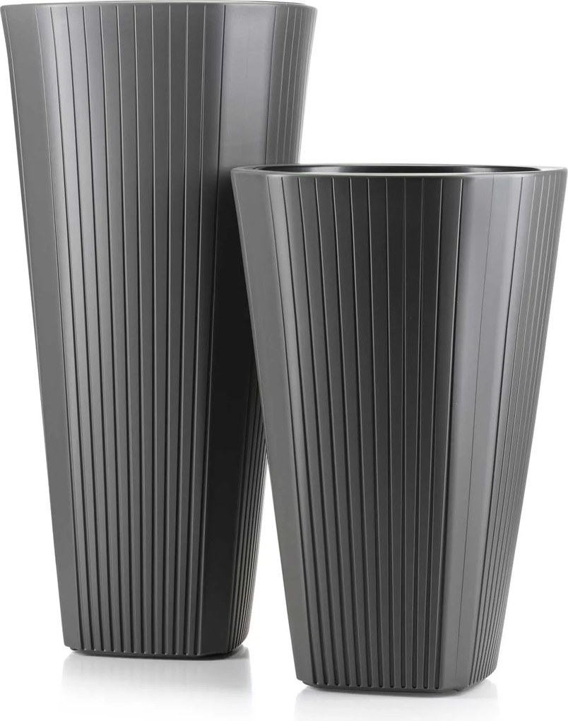 PLASTOVÝ KVETINÁČ MORA 39X61 CM ANTRACITOVÁ