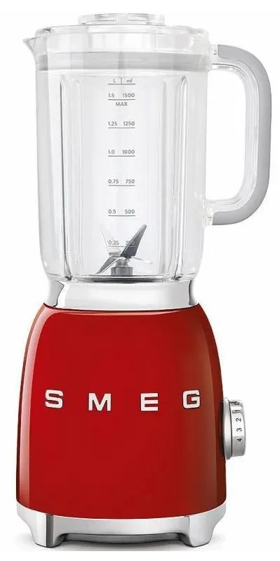 SMEG 50's Retro Style stolný mixér 1,5l plastová nádoba červená BLF01RDEU, červená