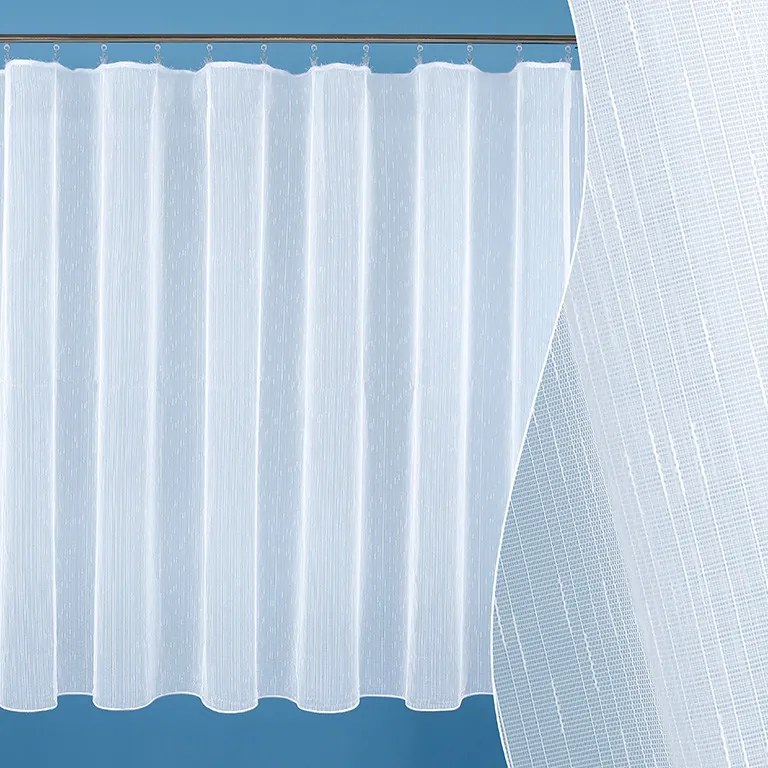 Goldea biela pletená záclona - prší - metráž 330 cm
