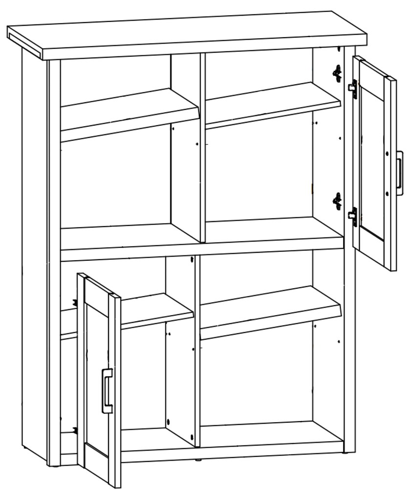 Sconto Komoda PARVATI pínia biela/dub truffel