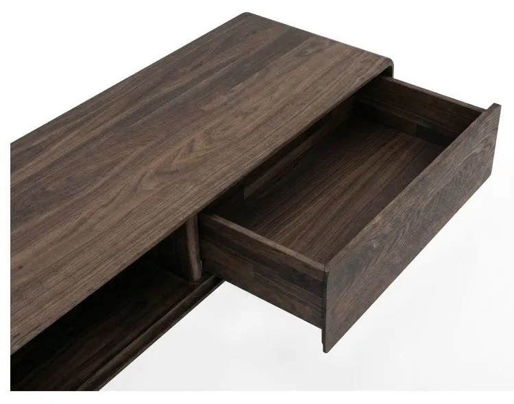 Hnedý TV stolík z dubového dreva 220x45x45 cm Fawn – Gazzda