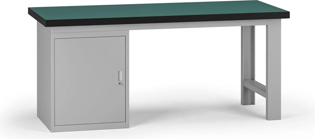 Pracovný stôl do dielne G8, 1800 x 750 x 800 mm, 1x skrinka, sivá