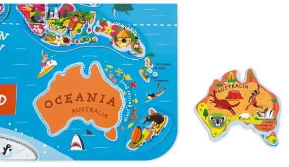 Janod - Magnetická mapa sveta angličtina