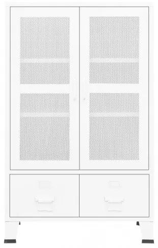 vidaXL Industriálna skladovacia skrinka biela 70x40x115 cm kovová-