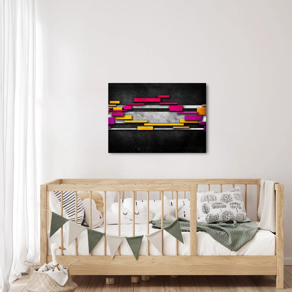 Obraz farebné abstrakcie na čiernom pozadí (70x50 cm)