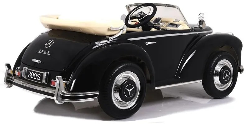 LEAN CARS Elektrické autíčko Mercedes Benz 300S Retro - lakované - čierne - 2x45W - 1x12V7Ah - 2023