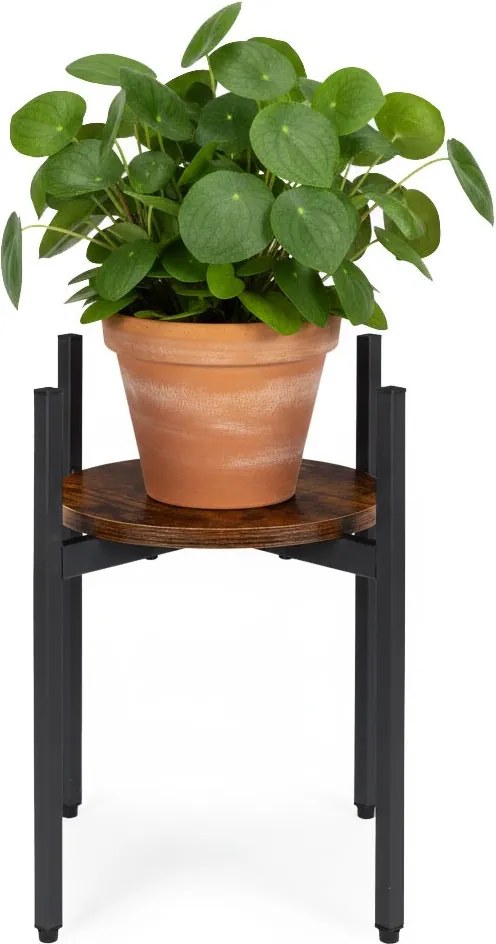 Stojan na květiny THEO 41,5x35 cm černý/hnědý