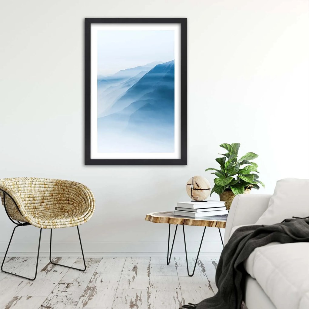 Gario Plagát Pohľad na hory za hmlou Farba rámu: Bez rámu, Rozmery: 30 x 45 cm