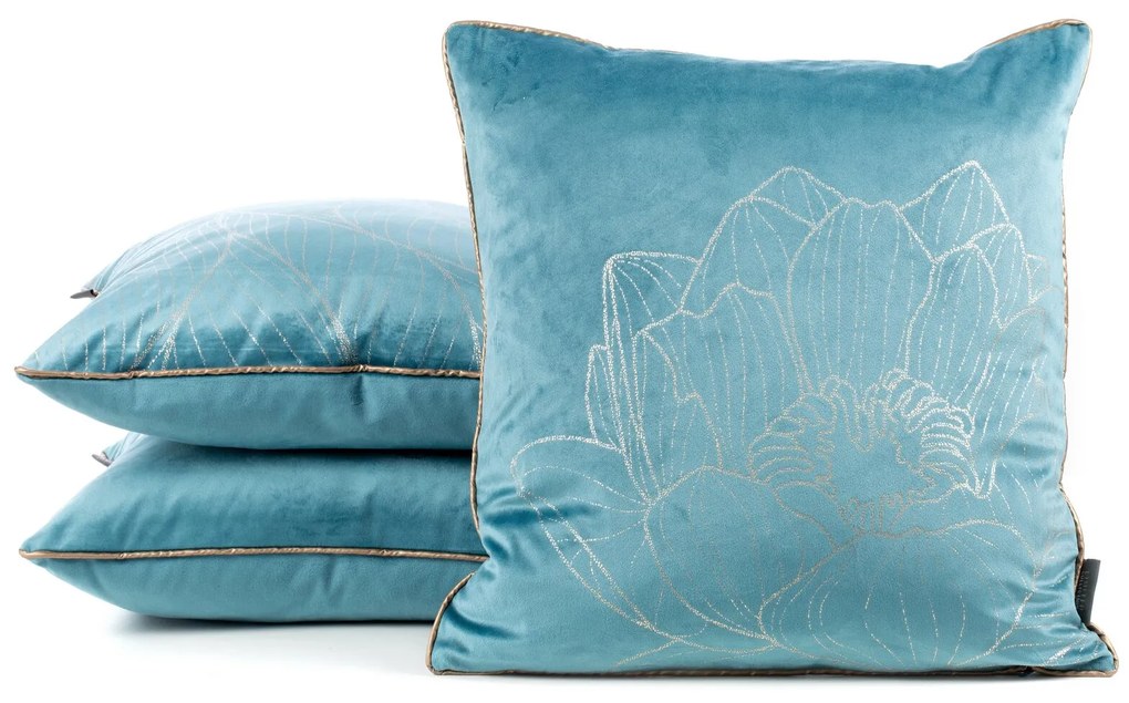 DEKORAČNÁ OBLIEČKA NA VANKÚŠ LIMITED COLLECTION LOTOS8 45X45 CM TYRKYSOVÁ