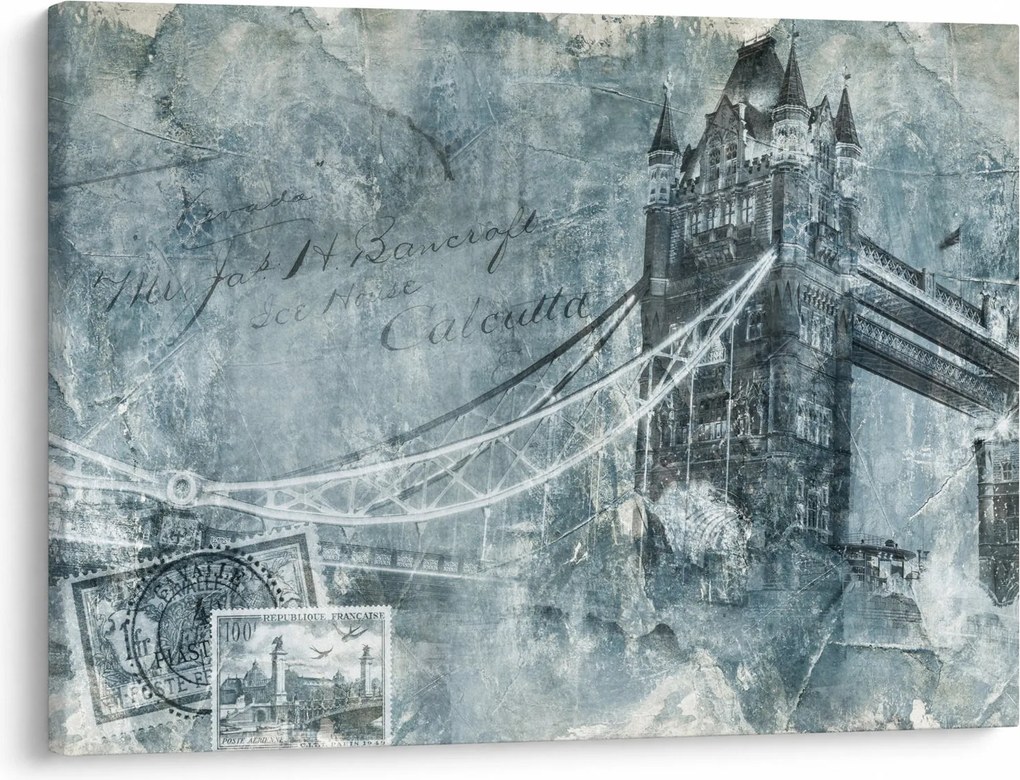 Obraz - Tower Bridge v chladných tónoch (70x50 cm)