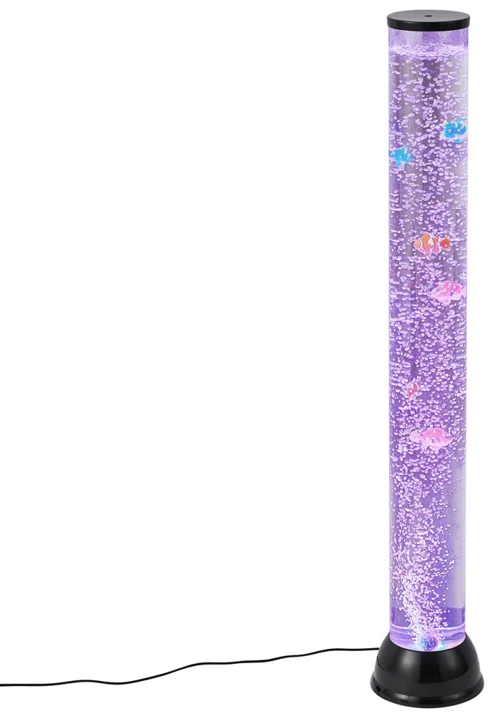 Bublinková trubica čierna 90 cm vrátane LED RGB - Zoop