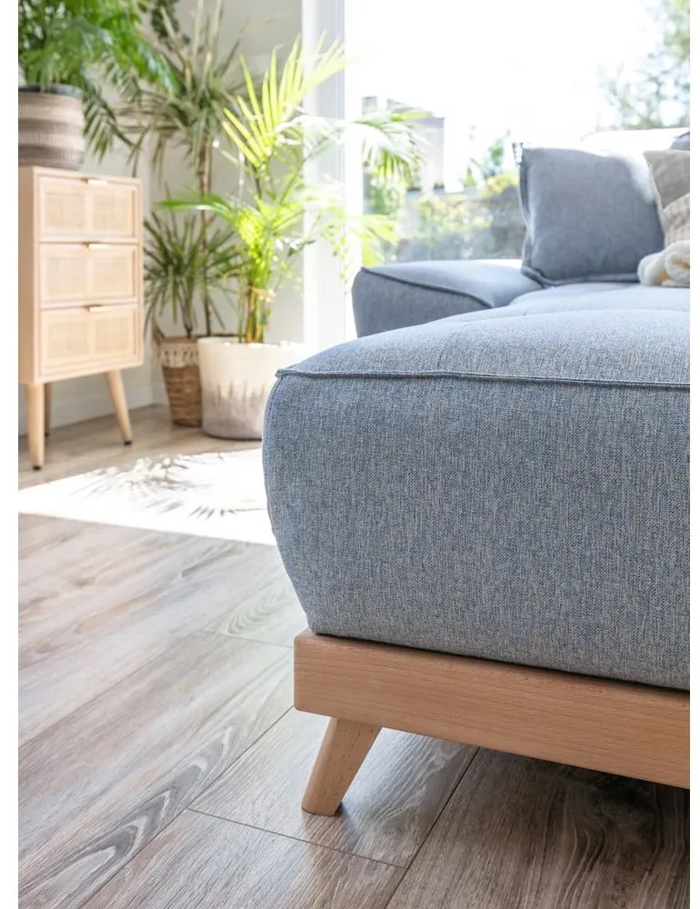 Svetlomodrá rozkladacia variabilná rohová pohovka Miuform Dazzling Daisy