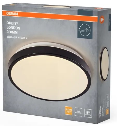 Osram - LED stropné svietidlo ORBIS LONDON LED/16W/230V pr. 28 cm čierne