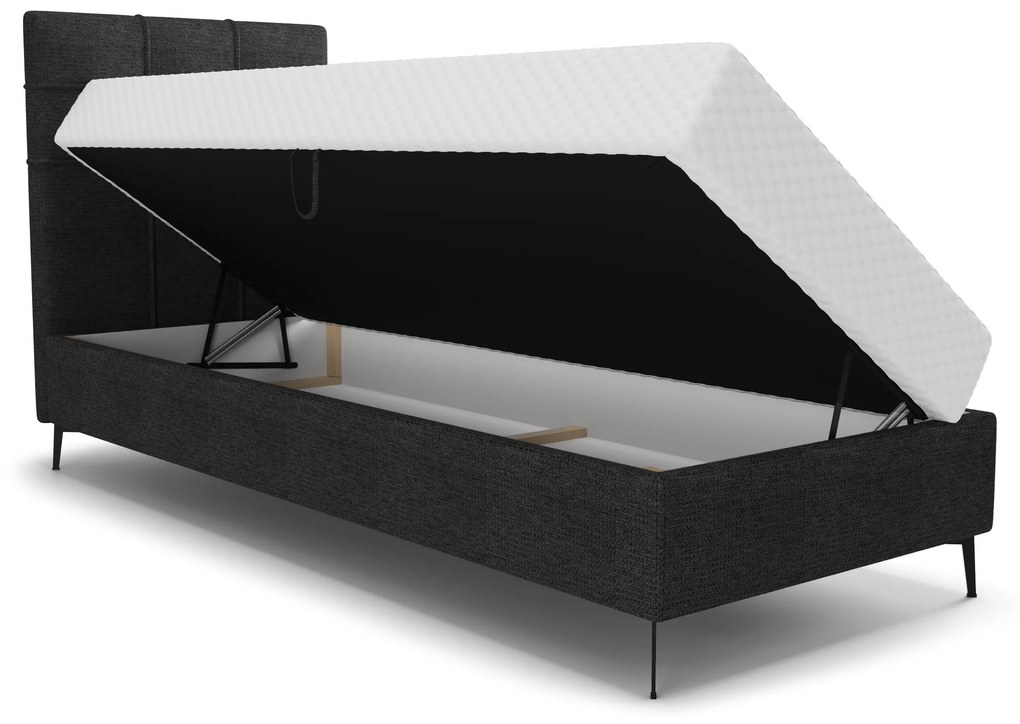 Jednolôžková posteľ 80 cm Infernus Bonell (čierna) (s roštom, s úl. priestorom). Vlastná spoľahlivá doprava až k Vám domov. 1082267