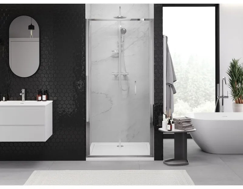 Mexen Exo, skladacie dvere do otvoru 95x200 cm, 6mm číre sklo, chrómový profil, 816-095-000-01-00