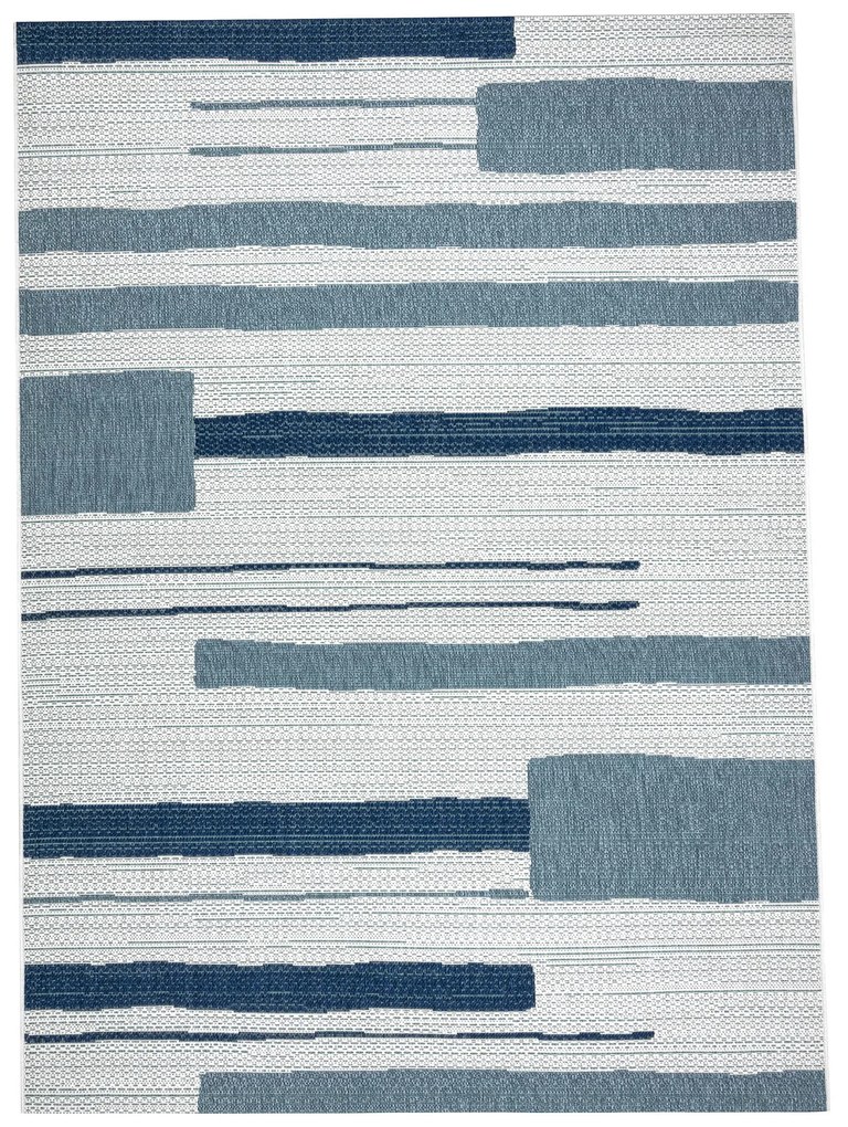 Koberec COLOR 19676369 SISAL riadky béžovo / albastru