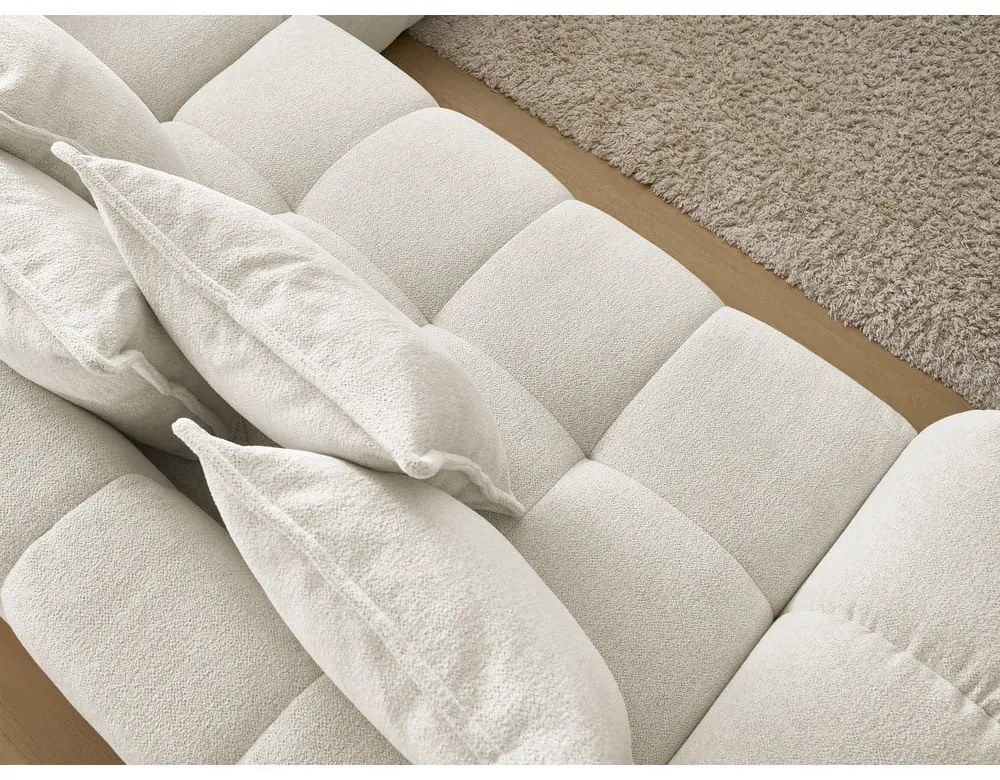 Biela ženilková rozkladacia/s úložným priestorom rohová pohovka (pravý roh/do L) Everest – Bobochic Paris