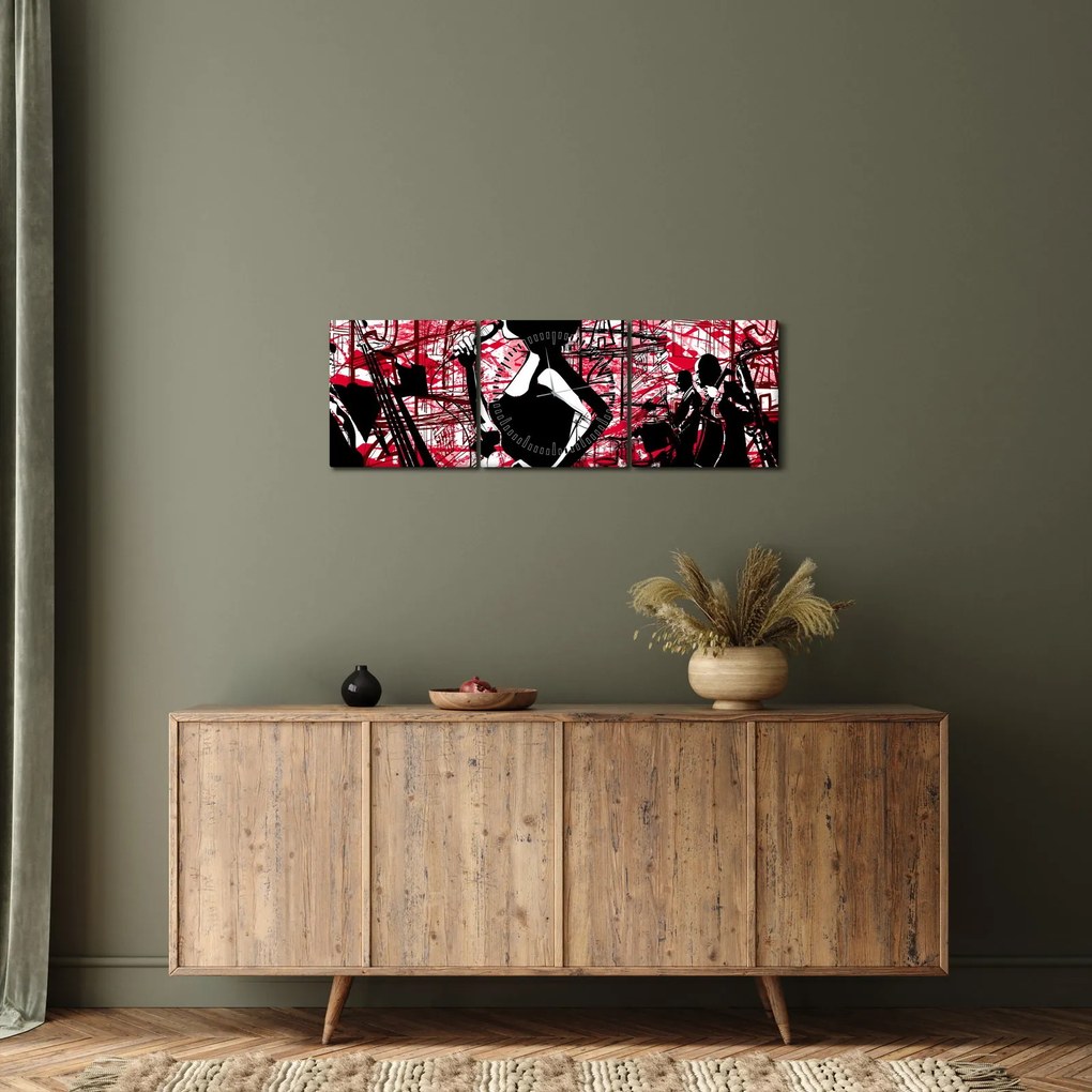 Obraz - Jazz (s hodinami) (90x30 cm)