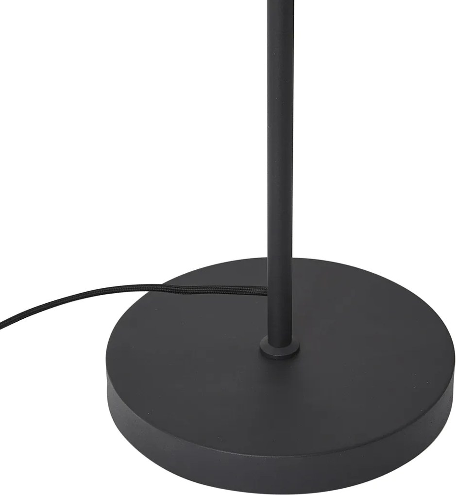 Moderná stojaca lampa čierna s dymovým sklom 3-svetlá otočná a naklápacia - Gianni