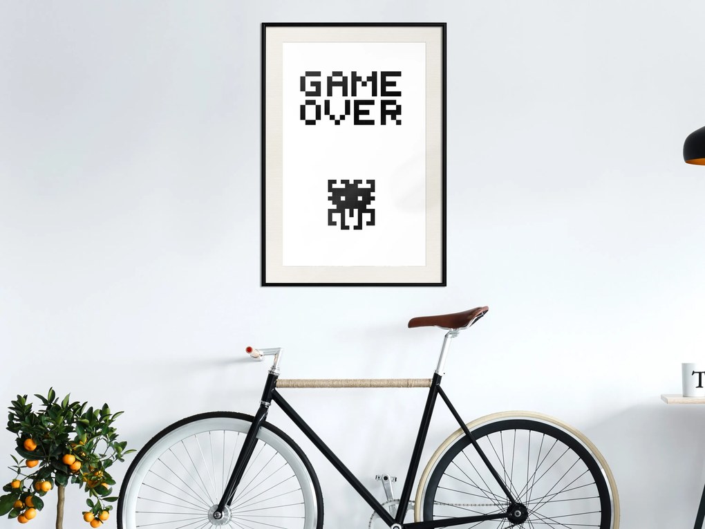 Artgeist Plagát - Game Over [Poster] Veľkosť: 30x45, Verzia: Čierny rám s passe-partout