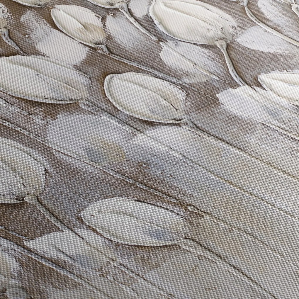 Obraz - Štruktúrované tulipány (120x50 cm)