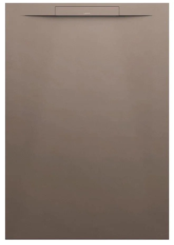 LAUFEN Pro S obdĺžniková sprchová vanička z materiálu Marbond, lineárny odtok na kratšej strane, 1300 x 900 x 32 mm, matná kávová, H2111831290001