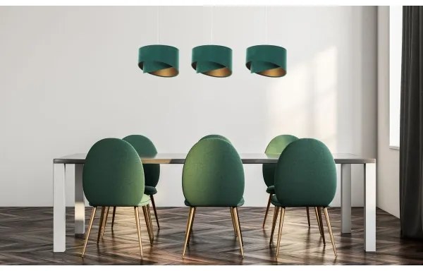 Luster na lanku GALAXY 3xE27/60W/230V zelená/zlatá